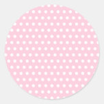 Rosa und weißes Tupfen-Muster. Spotty. Runde Sticker