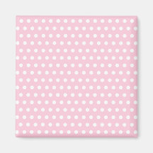 Rosa und weißes Tupfen-Muster. Spotty. Magnete
