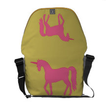 Rosa Unicorn auf Vegas-GoldRickshaw-Bote-Tasche Kuriertaschen