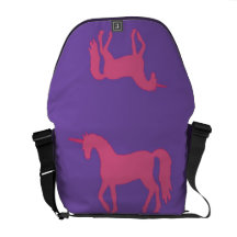 Rosa Unicorn - königliche lila Rickshaw-Bote-Tasch Kuriertaschen