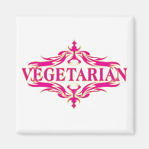 Rosa Vegetarier Magnete