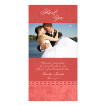 Rosa Vintage elegante Hochzeit des Frühlinges dank Personalisierte Foto Karte