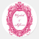 Rosa Vintager Rahmen-mit Monogramm Aufkleber