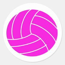 Rosa Volleyball Runde Aufkleber