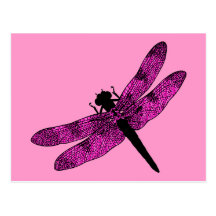 Rosa Winged Libelle Postkarte