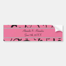 Rosa Wirbel und Diamant-Gastgeschenke Hochzeit Autosticker