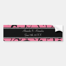 rosa Wirbels-Gastgeschenke Hochzeit Autosticker