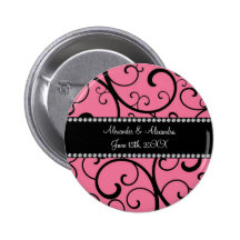 rosa Wirbels-Gastgeschenke Hochzeit Buttons