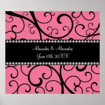 rosa Wirbels-Gastgeschenke Hochzeit Posterdruck