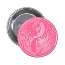 Rosa Yin Yang Kätzchen Buttons
