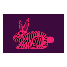Rosa Zebra-Kaninchen Individuelles Druckpapier