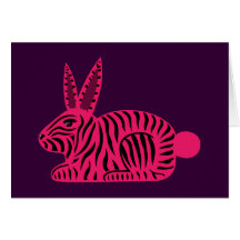 Rosa Zebra-Kaninchen Karte