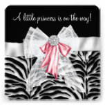 Rosa Zebra-Rosa-Schwarz-Prinzessin Babyparty Individuelle Ankündigung