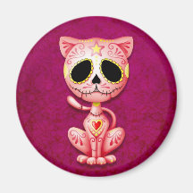 Rosa Zombie-Zuckerkätzchen Kühlschrankmagnet