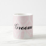 Rosa zwei und eleganter Sahnedamast Kaffeetasse