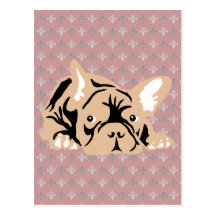 Rose der französischen Bulldogge Postkarte