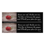 Rose geschnitten in 1/2 Bookmarkers Photo Karten