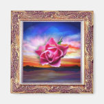Rose im Himmel-gerahmten Magneten