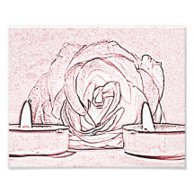 Rose, zwei helle Kerzen des Tees, erfolgt in schwa Photo Drucke