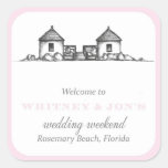 Rosemary Beach Welcome Label Square Stickers