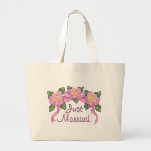 Rosen-Band-Hochzeit - gerade verheiratet Einkaufstaschen