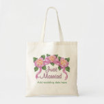 Rosen-Band-Hochzeit - gerade verheiratet Leinentasche