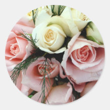 Rosen-Blumenstrauß Runder Sticker