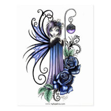 Rosen-Fee-Postkarte Magdalene blaue