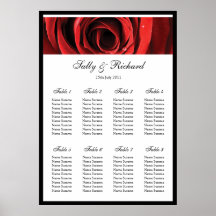 Rosen-Hochzeits-Tabellen-Sitzplatz-Plan Plakatdruck
