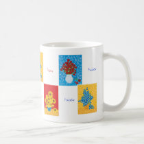 Rosen, Sonnenblumen, Iris, tassen