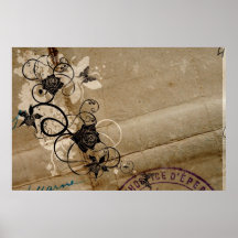 Rosen und Schmetterlinge Plakat