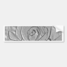 Rosenknospe-Silber geprägt Autosticker