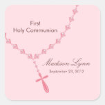 Rosenkranzperle-erstes heilige Kommunions-Rosa Bro Sticker