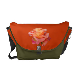 Rosenrosa, Mandarine, Moos-Blume Bote-Tasche Kurier Taschen