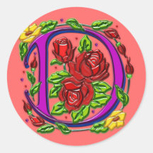Rosette des Buchstabe-D Runder Sticker