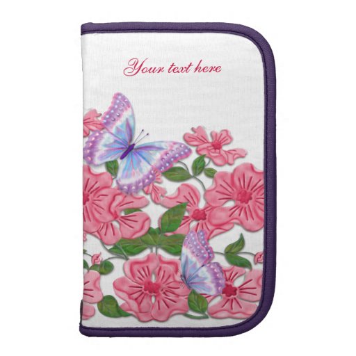 Rosiges Blumen- und Schmetterlinge Folio Planer