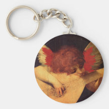 Rosso Fiorentino-Musiker-Engel Schlüsselanhänger