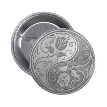 Rostfreier Stahl Yin Yang Rosen Buttons