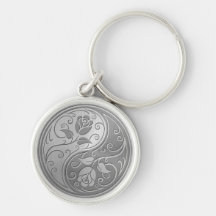 Rostfreier Stahl Yin Yang Rosen Schlüsselanhänger