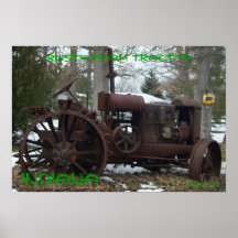 Rostiger Dampf-Traktor Plakatdrucke