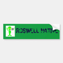 ROSWELL EINGEBORENER AUTOAUFKLEBER