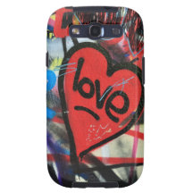 Rot gemalter Herz-Liebe Graffiti Galaxy S3 Etui