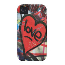 Rot gemalter Herz-Liebe Graffiti Vibe iPhone 4 Hüllen