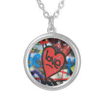 Rot gemalter Herz-Liebe Graffiti Selbst Gestaltete Halskette