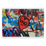 Rot gemalter Herz-Liebe Graffiti Karten