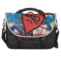 Rot gemalter Herz-Liebe Graffiti Laptoptasche