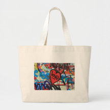 Rot gemalter Herz-Liebe Graffiti Leinentasche