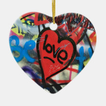 Rot gemalter Herz-Liebe Graffiti Ornamente