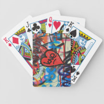 Rot gemalter Herz-Liebe Graffiti Poker Karten
