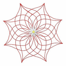 Rot gestickter T-Shirt der Linie Blumenfrauen